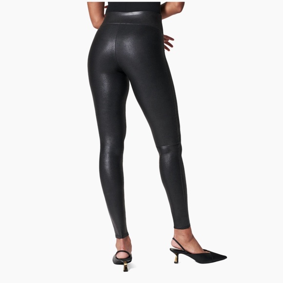SPANX Faux Leather Full Length High Waist Leggings Size Large - Picture 3 of 11